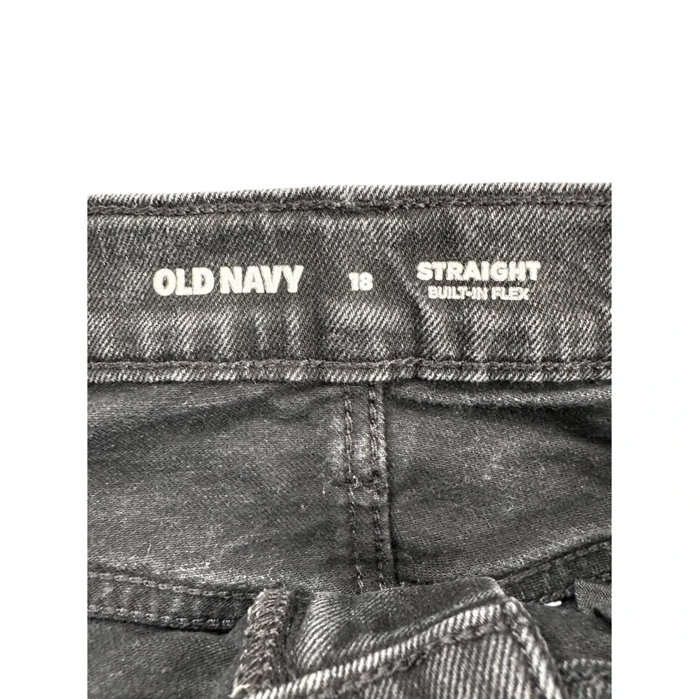 Old Navy Straight Jeans Kids Size 18 Charcoal Gray Excellent Built-In Flex Pants